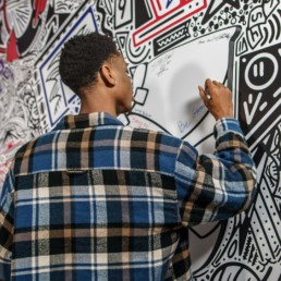 OGIO Clippers Shai Gilgeous-Alexander drawing on wall